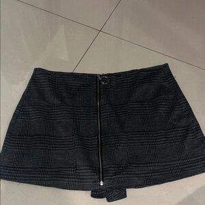 Active USA Black Plaid Mini Skirt with Front Zip